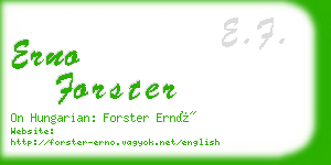 erno forster business card